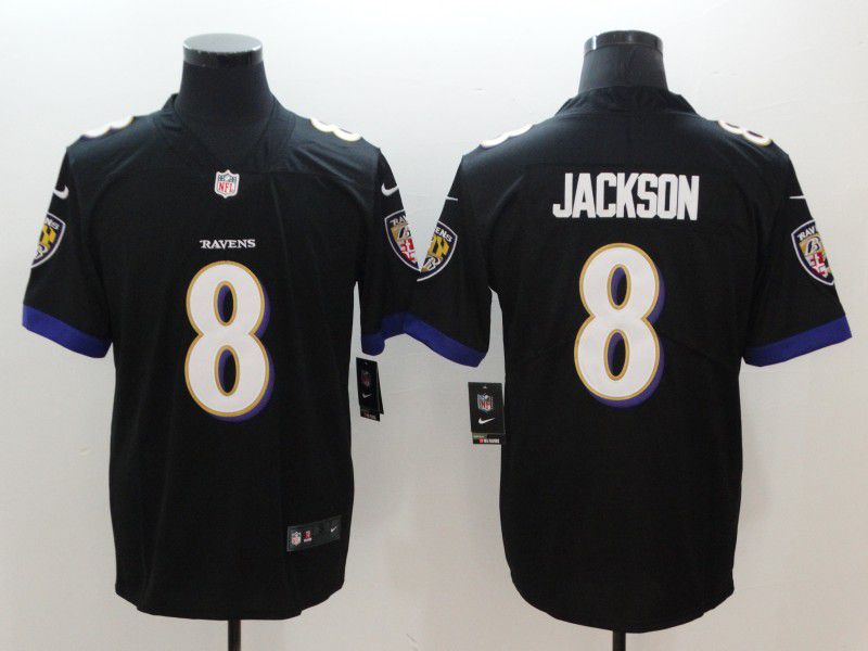 Men Baltimore Ravens 8 Jackson Black Nike Vapor Untouchable Limited NFL Jerseys
